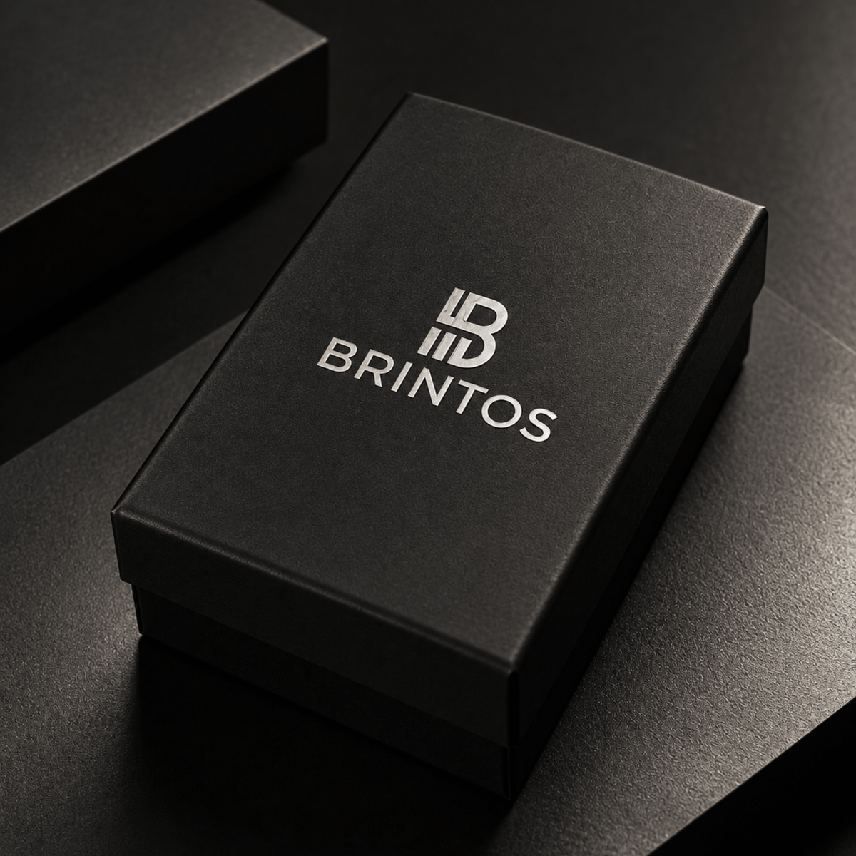 Caja negra original de BRINTOS GRAPHITE SUN con logotipo de la marca